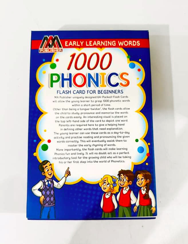 1000 Phonics Flash Cards for Beginners (64 Double-Sided Jumbo Cards)