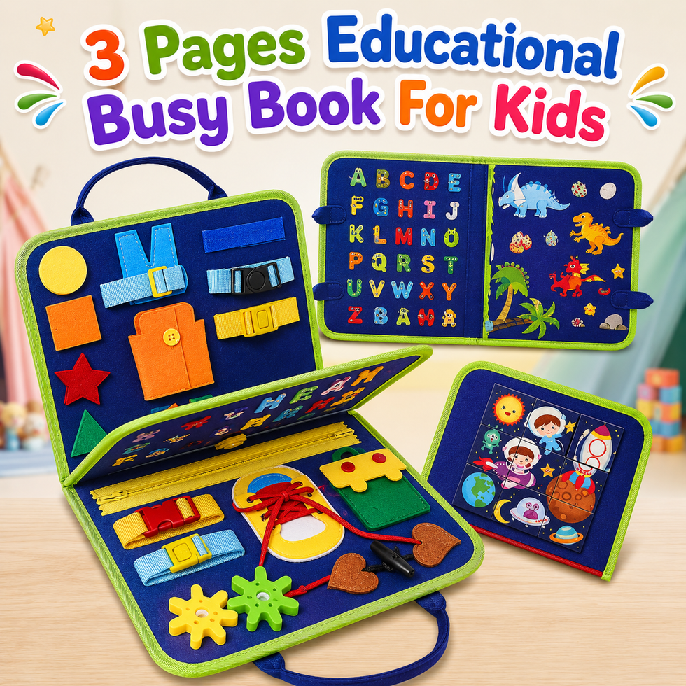 Kids Educational Busy Book (3 pages)