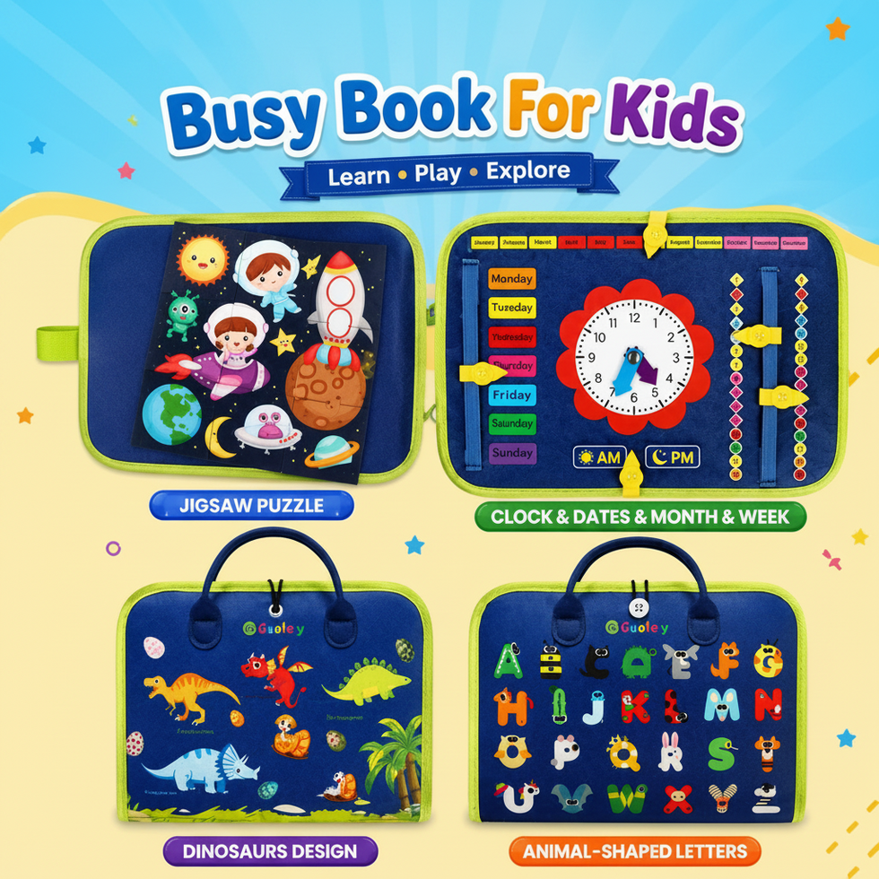 Kids Educational Busy Book (3 pages)