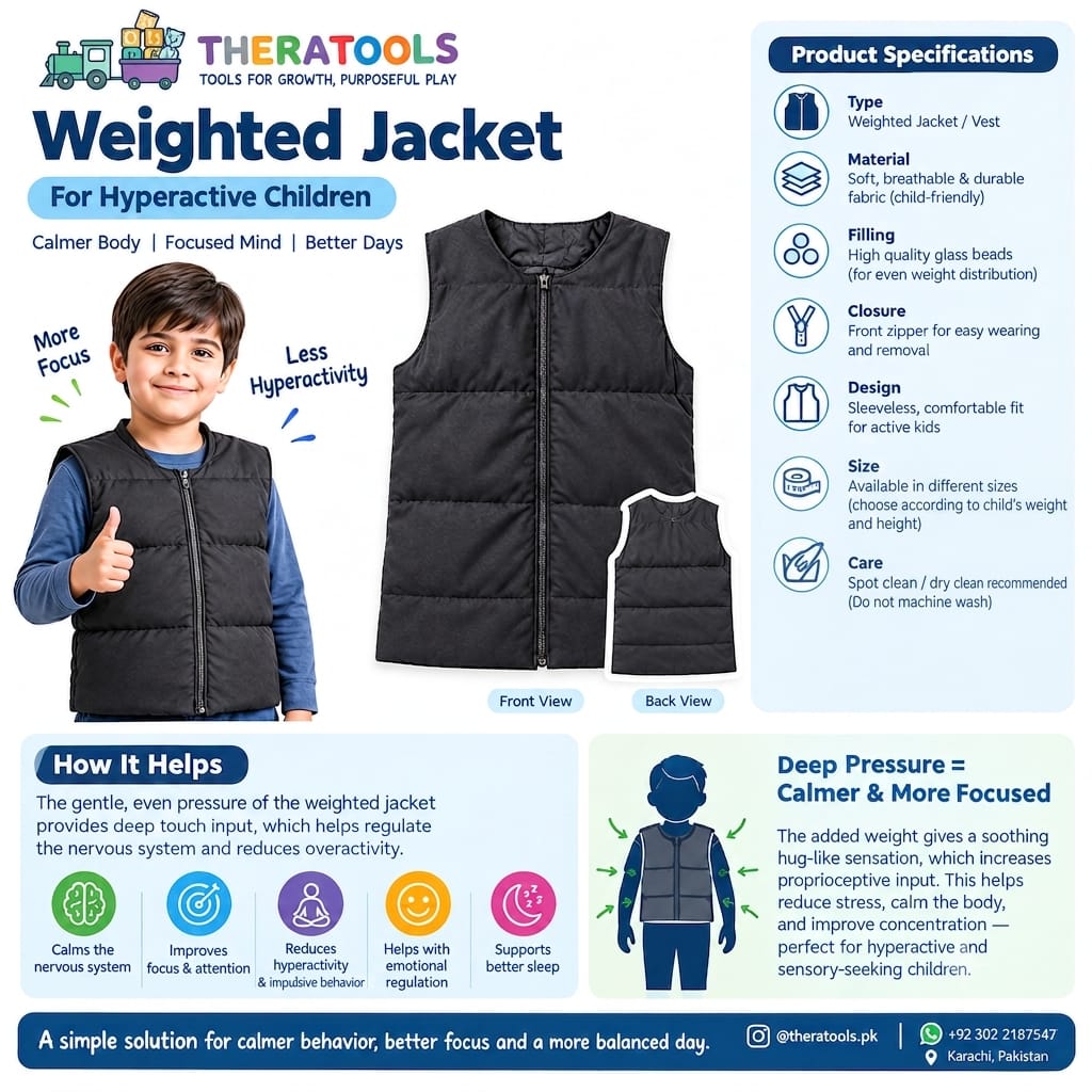 Sensory weighted vest/jacket for hyperactive sensory seekers