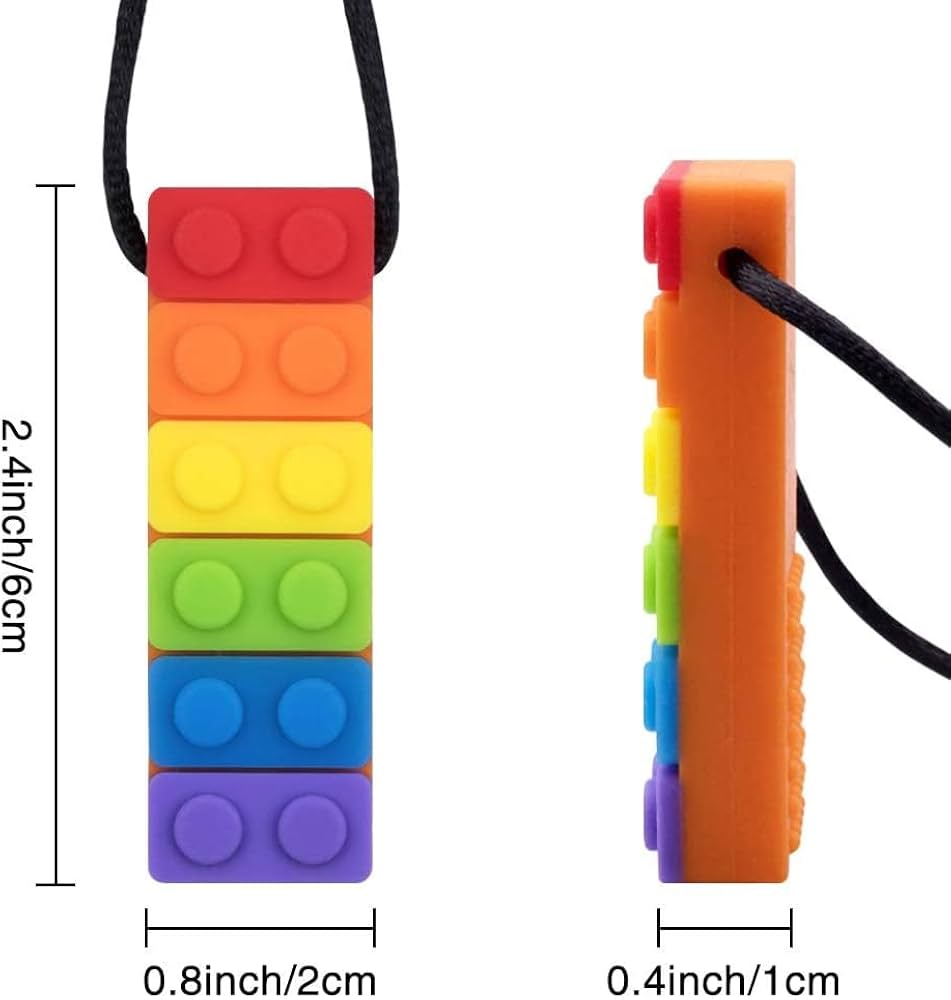 Rainbow Bricks Sensory Chew Necklace