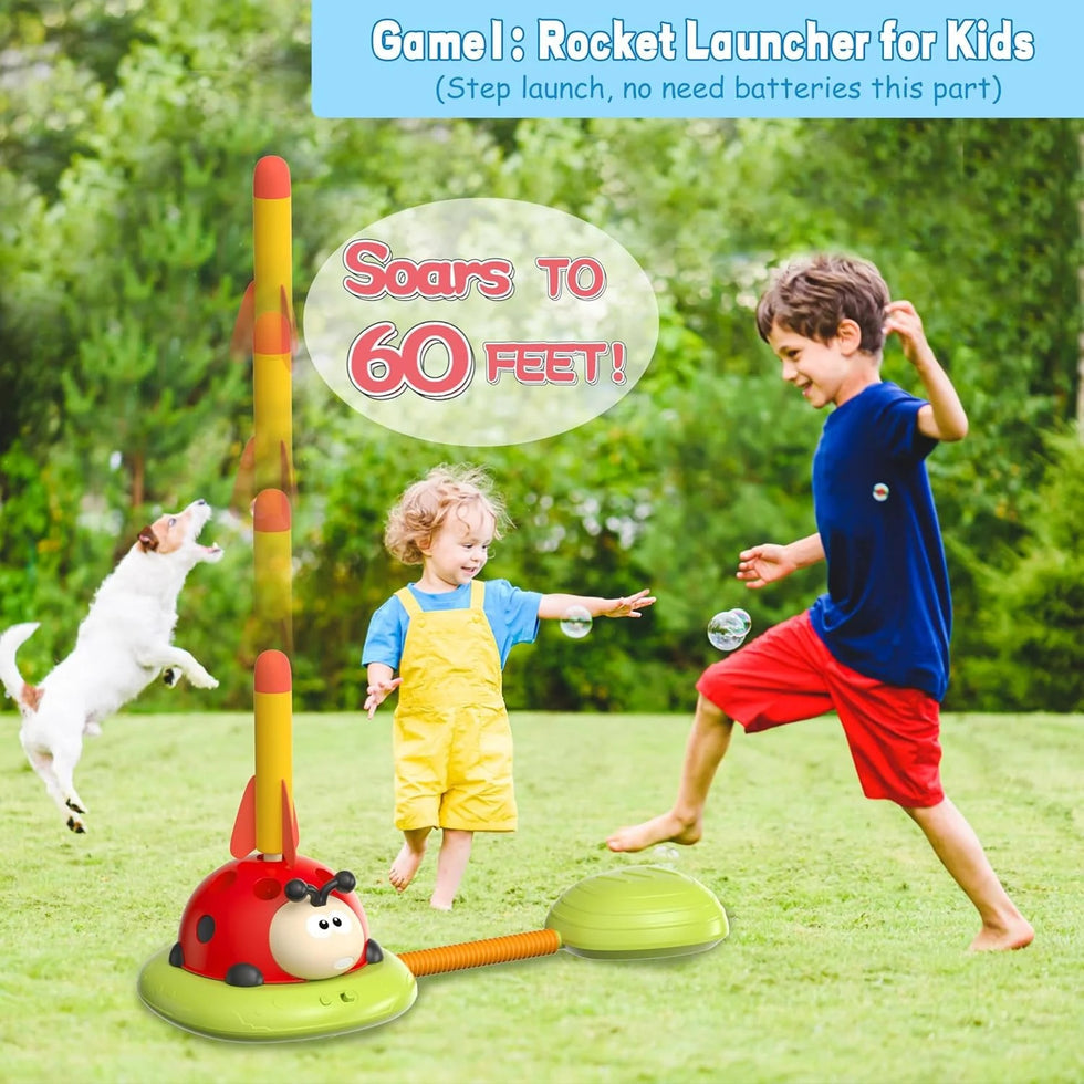 3-in-1 Activity Toy Set Ladybug RC Sports with Rocket Launcher