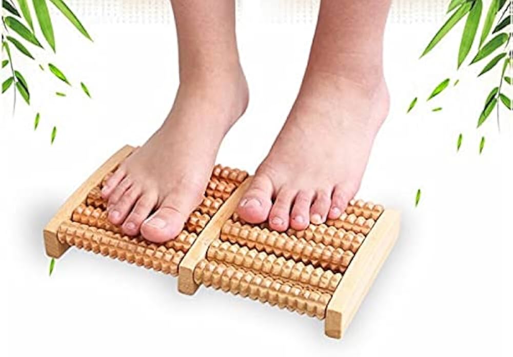 Dual Wooden Foot Massager Roller