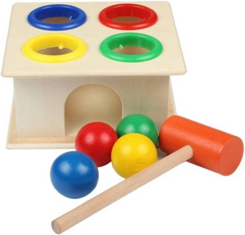 Wooden Hammer & Ball Drop Box – Montessori Sensory & Motor Skills