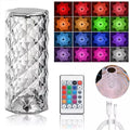Crystal Rose Diamond Table Lamp – 16 RGB Colors