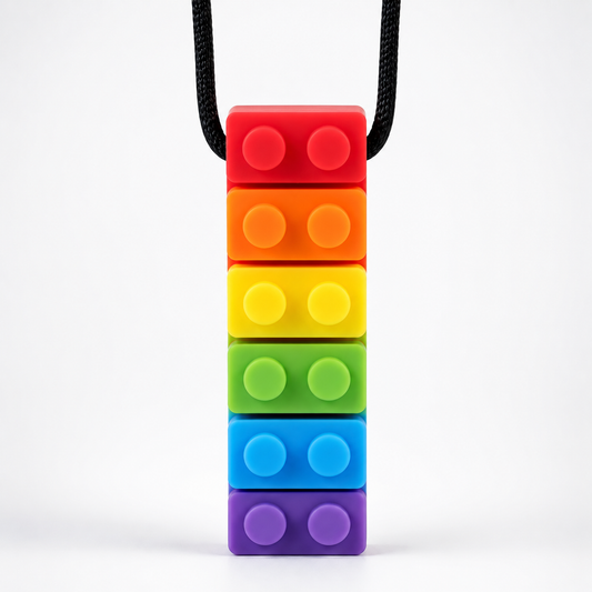 Rainbow Bricks Sensory Chew Necklace