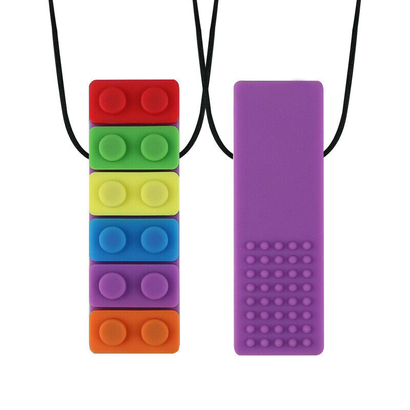 Rainbow Bricks Sensory Chew Necklace