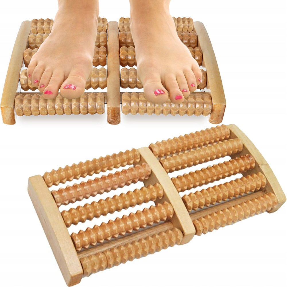 Dual Wooden Foot Massager Roller