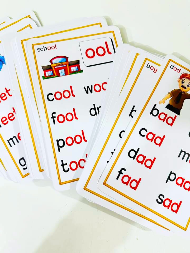 1000 Phonics Flash Cards for Beginners (64 Double-Sided Jumbo Cards)