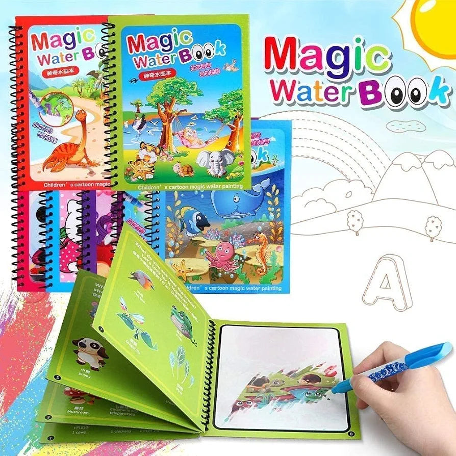 Reusable Magic Water Coloring Book (Mess-Free Painting)