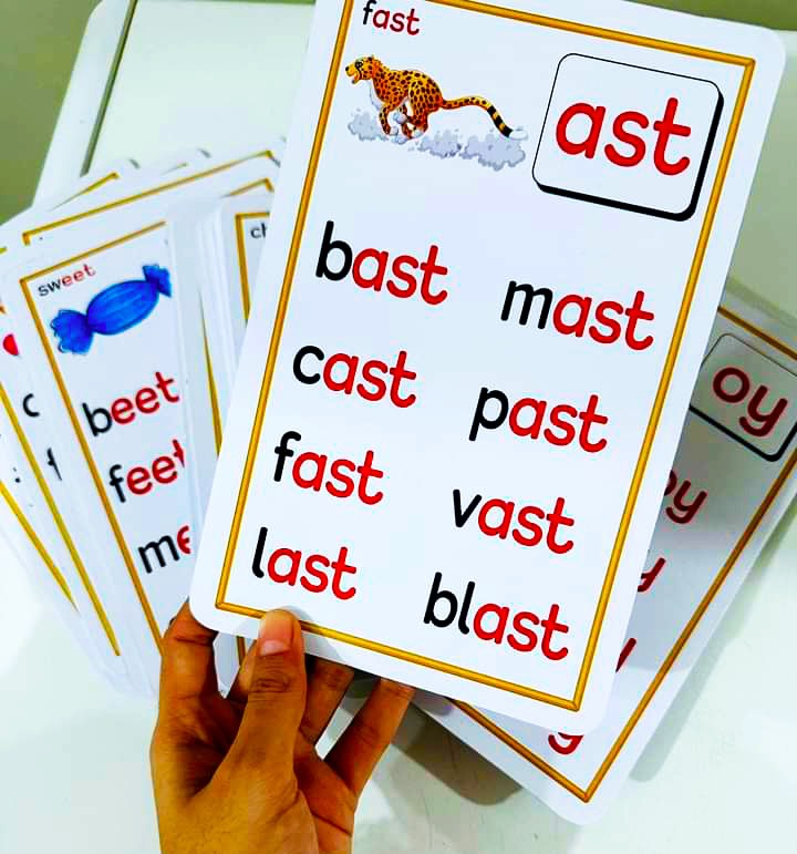 1000 Phonics Flash Cards for Beginners (64 Double-Sided Jumbo Cards)