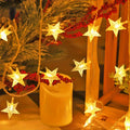Warm White Crystal Star Sensory Fairy Lights (10ft / 20 Stars)