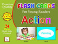Action Verbs Flash Cards for Kids – 24 Double-Sided Educational Learning Cards