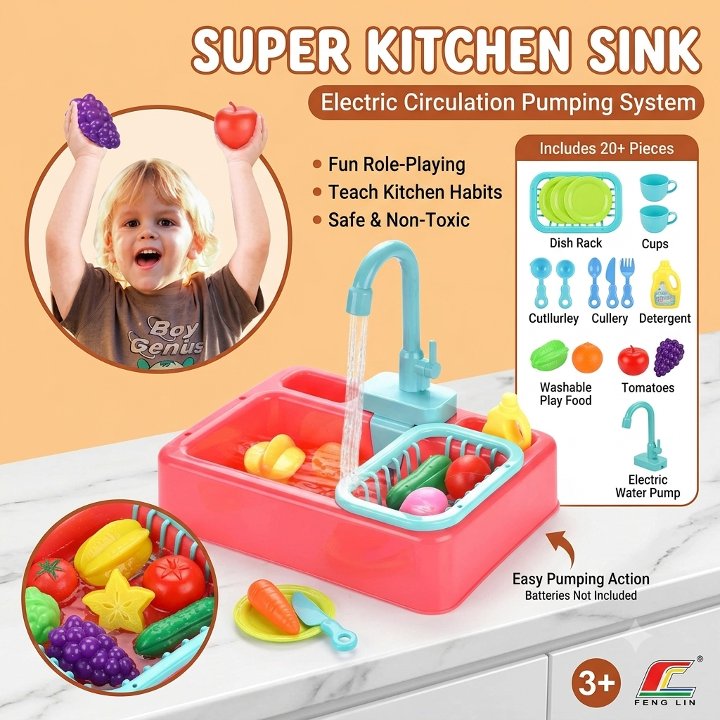 Automatic kitchen sink