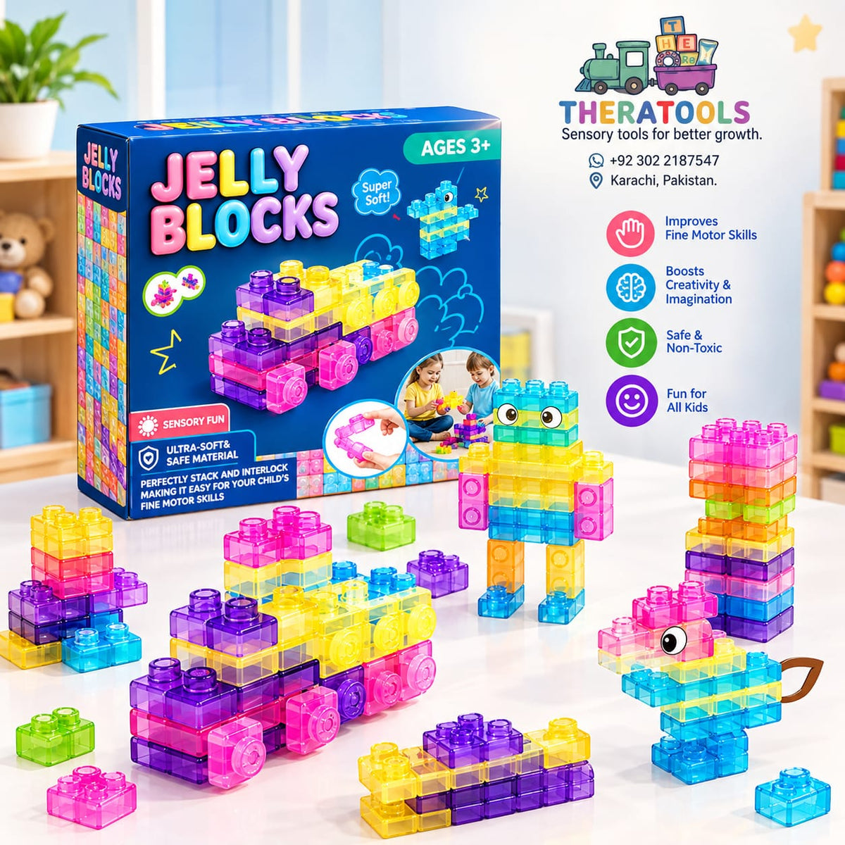 Sensory Jelly Blocks (40 Pcs)
