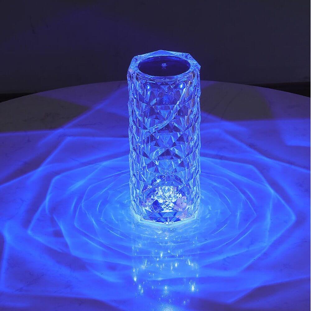 Crystal Rose Diamond Table Lamp – 16 RGB Colors
