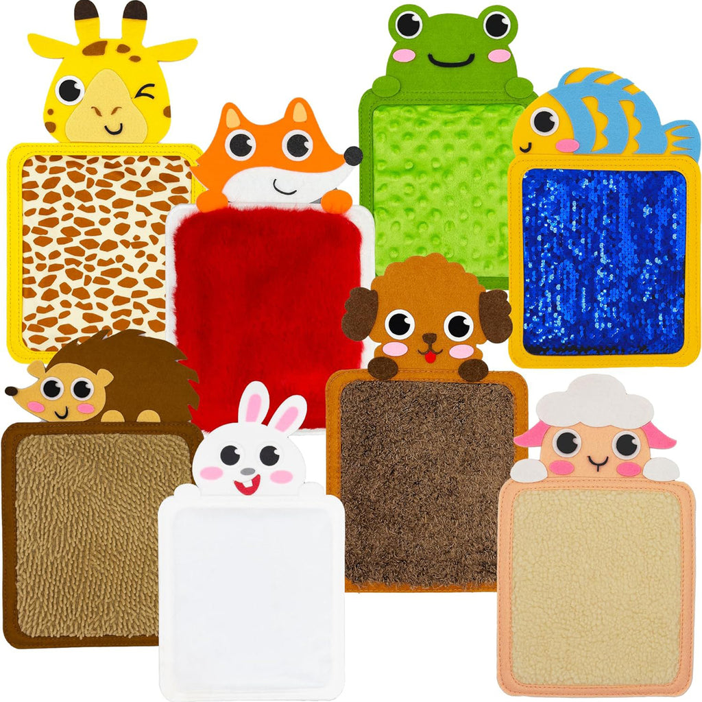 Animal Sensory Touch Mats 8-Piece Multi-Texture Tactile Set