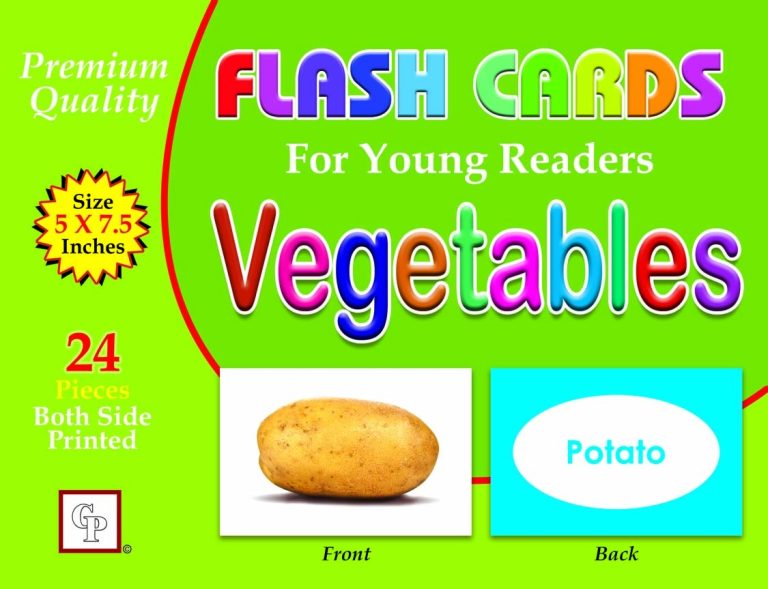 Vegetables Flash Cards for Young Readers.