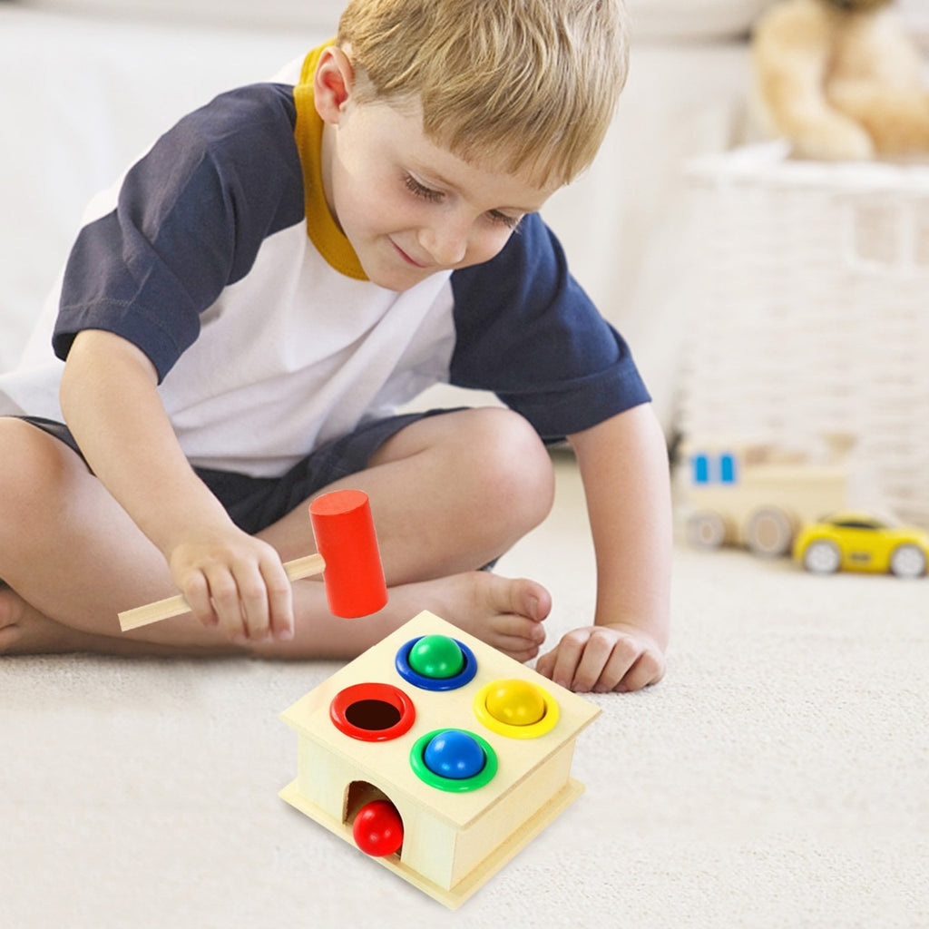 Wooden Hammer & Ball Drop Box – Montessori Sensory & Motor Skills
