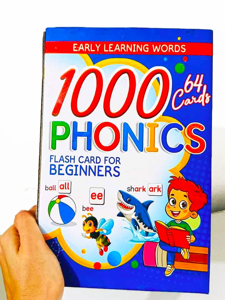 1000 Phonics Flash Cards for Beginners (64 Double-Sided Jumbo Cards)